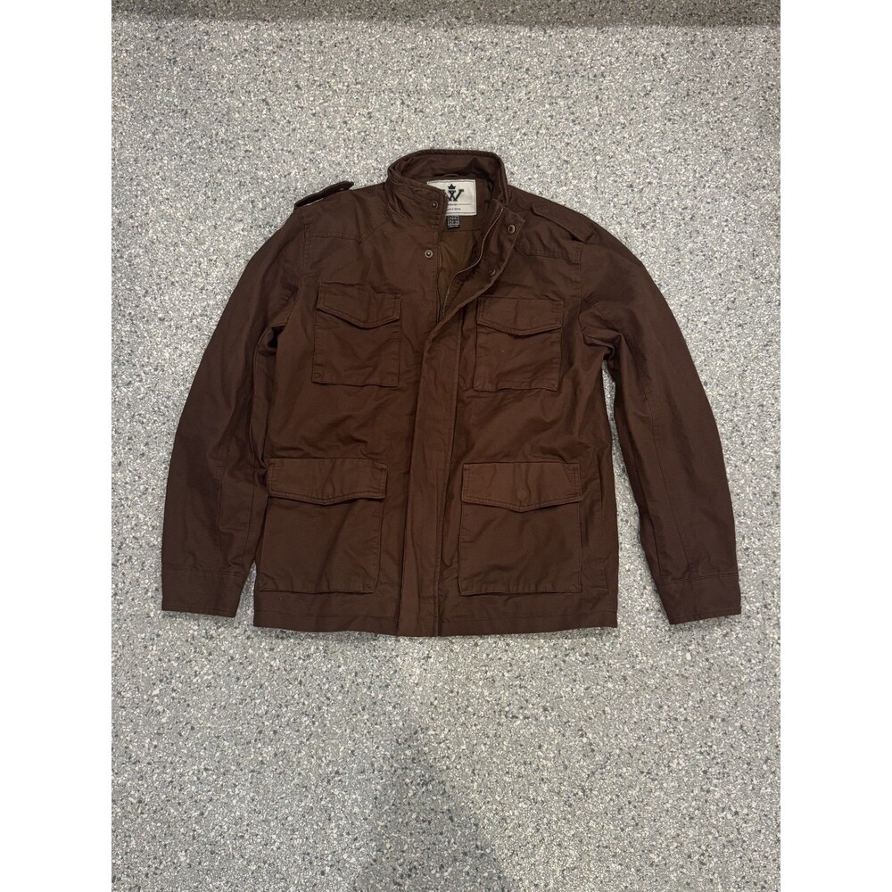 Wenven  Mens Brown Canvas Coat, size L